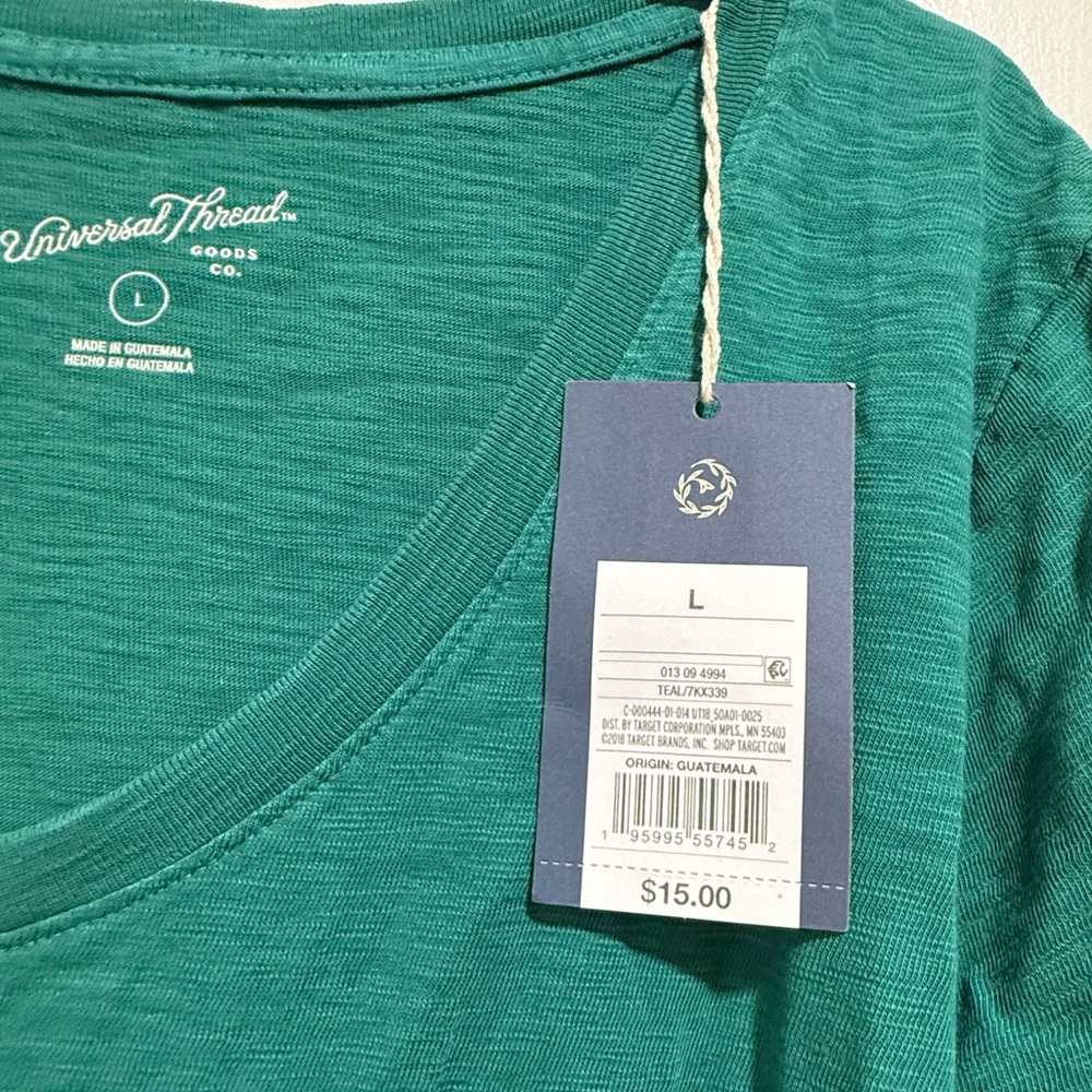 Universal Thread Teal V-Neck Tshirt Dress - Picture 2 of 6